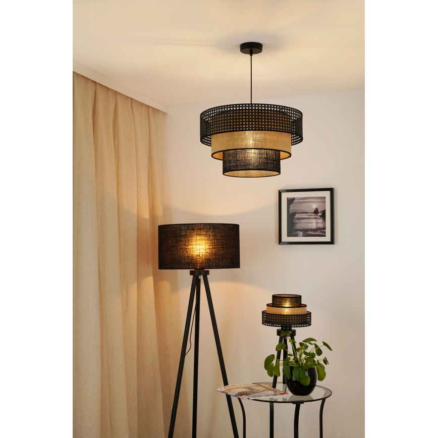 Brilagi - Luster na sajli DAKOTA LUNETA 1xE27/15W/230V pr. 45 cm crno/bež