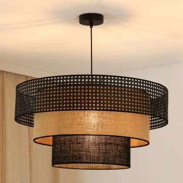 Brilagi - Luster na sajli DAKOTA LUNETA 1xE27/15W/230V pr. 60 cm crno/bež