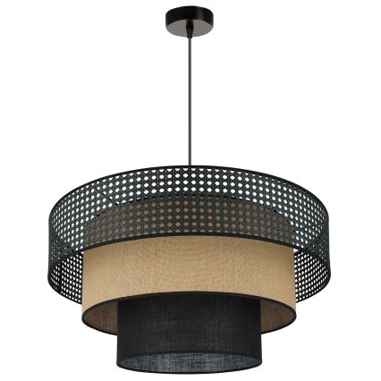 Brilagi - Luster na sajli DAKOTA LUNETA 1xE27/15W/230V pr. 60 cm crno/bež