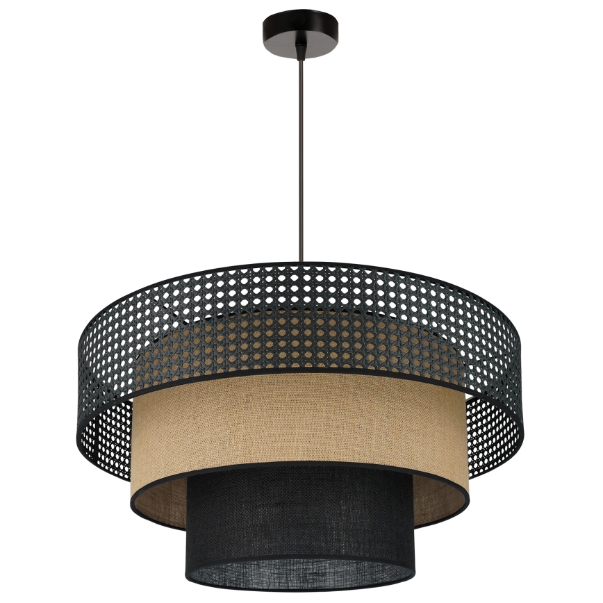 Brilagi - Luster na sajli DAKOTA LUNETA 1xE27/15W/230V pr. 60 cm crno/bež