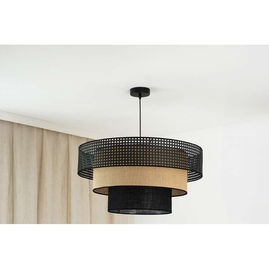 Brilagi - Luster na sajli DAKOTA LUNETA 1xE27/15W/230V pr. 60 cm crno/bež