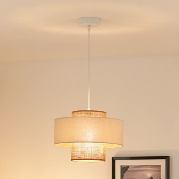Brilagi - Luster na sajli DALLAS 1xE27/15W/230V pr. 30 cm braon/kremasta/bela