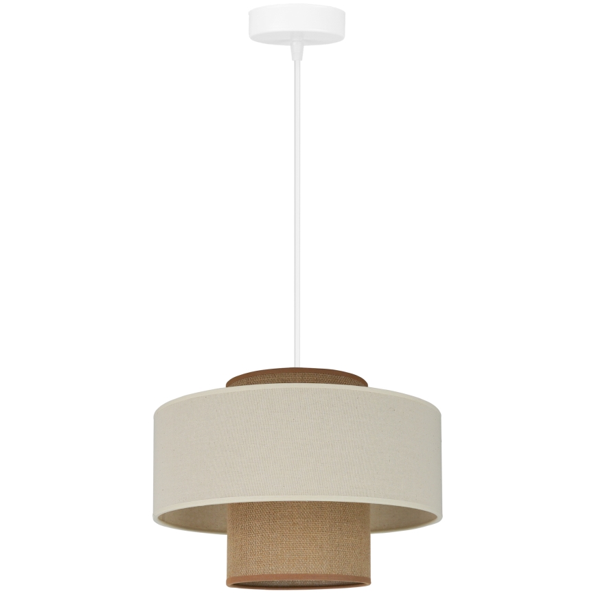 Brilagi - Luster na sajli DALLAS 1xE27/15W/230V pr. 30 cm braon/kremasta/bela