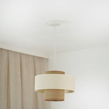 Brilagi - Luster na sajli DALLAS 1xE27/15W/230V pr. 30 cm braon/kremasta/bela