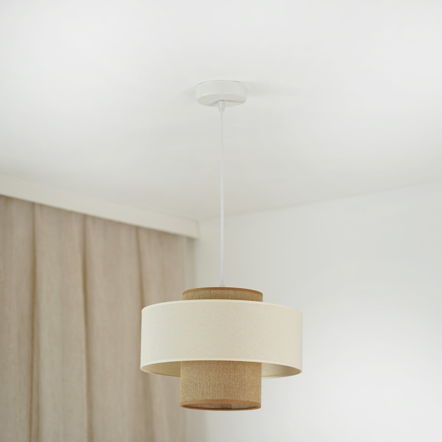 Brilagi - Luster na sajli DALLAS 1xE27/15W/230V pr. 30 cm braon/kremasta/bela