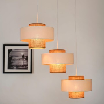 Brilagi - Luster na sajli DALLAS 3xE27/15W/230V braon/kremasta/bela