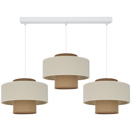 Brilagi - Luster na sajli DALLAS 3xE27/15W/230V braon/kremasta/bela