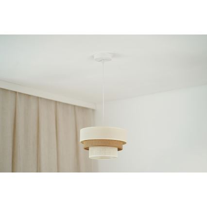 Brilagi - Luster na sajli DENVER LUNETA 1xE27/15W/230V pr. 25 cm bež/braon/kremasta