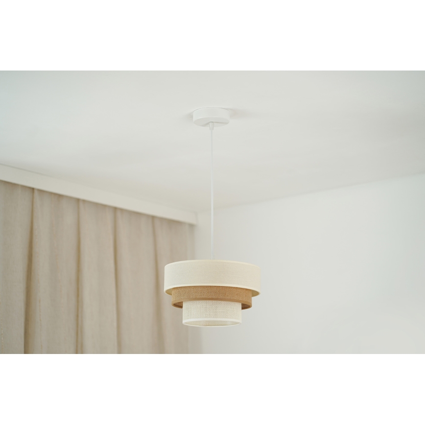 Brilagi - Luster na sajli DENVER LUNETA 1xE27/15W/230V pr. 25 cm bež/braon/kremasta