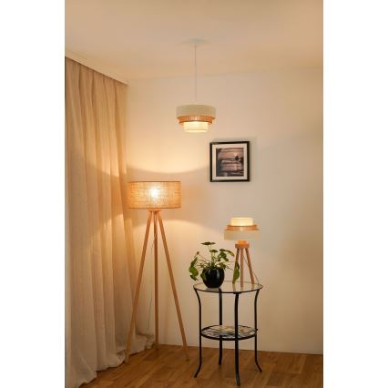 Brilagi - Luster na sajli DENVER LUNETA 1xE27/15W/230V pr. 25 cm bež/braon/kremasta