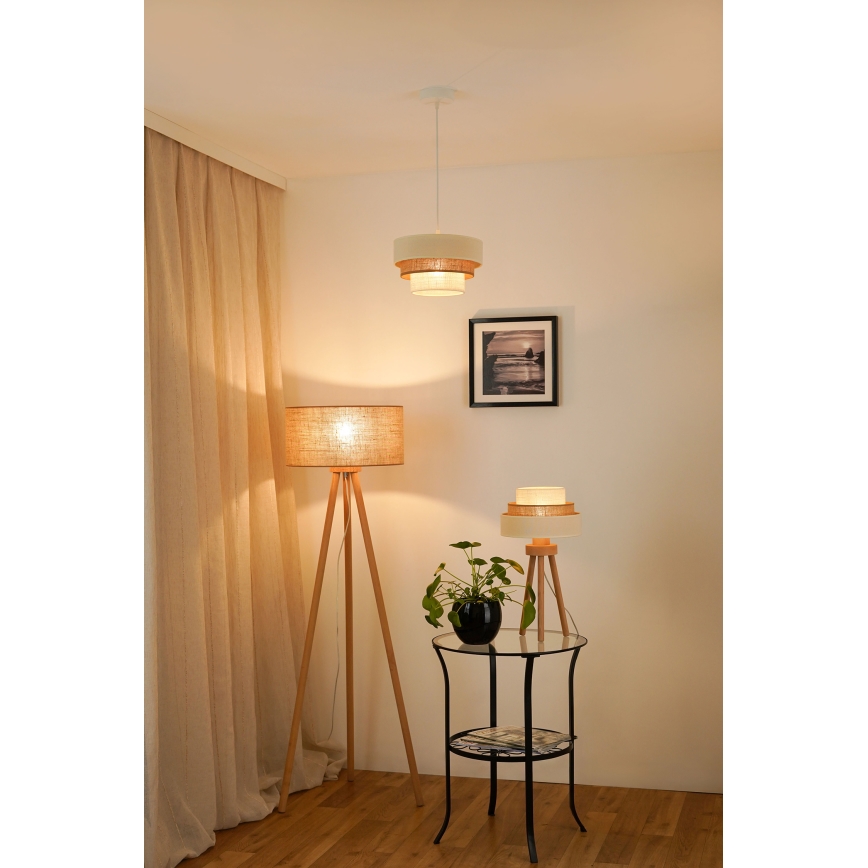 Brilagi - Luster na sajli DENVER LUNETA 1xE27/15W/230V pr. 25 cm bež/braon/kremasta