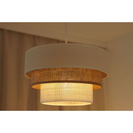 Brilagi - Luster na sajli DENVER LUNETA 1xE27/15W/230V pr. 25 cm bež/braon/kremasta