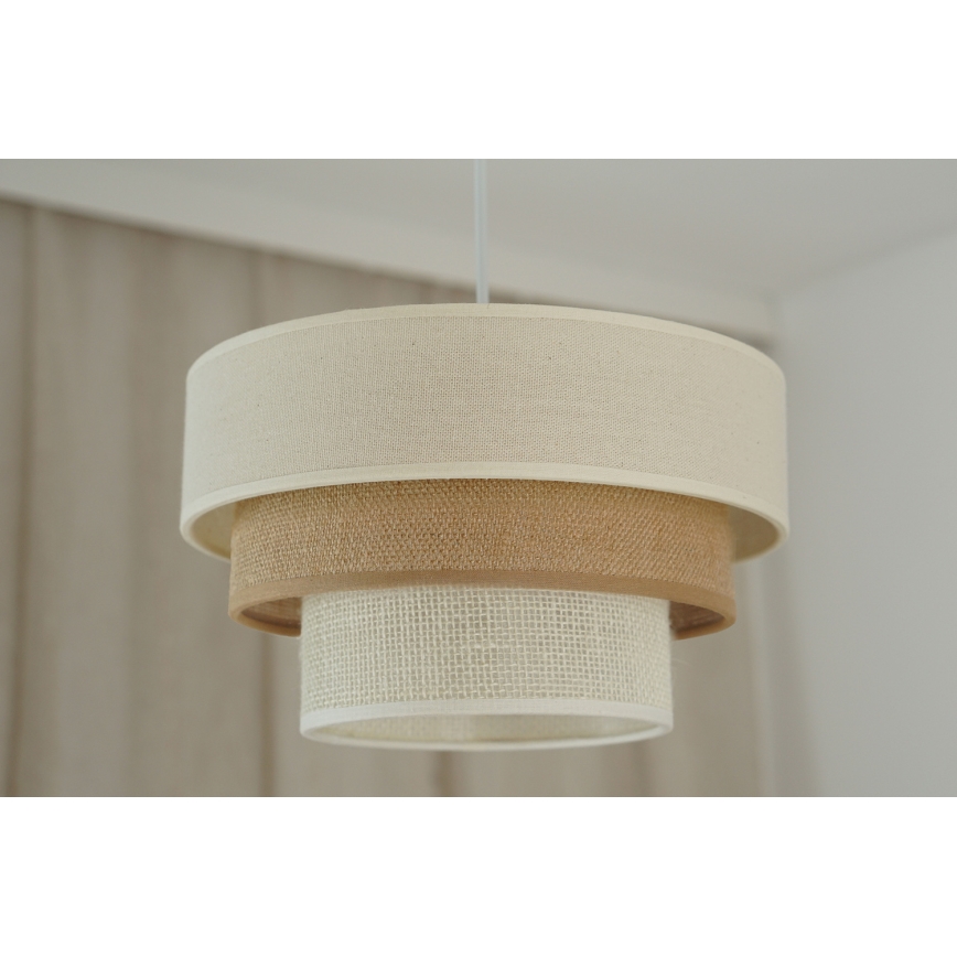 Brilagi - Luster na sajli DENVER LUNETA 1xE27/15W/230V pr. 25 cm bež/braon/kremasta