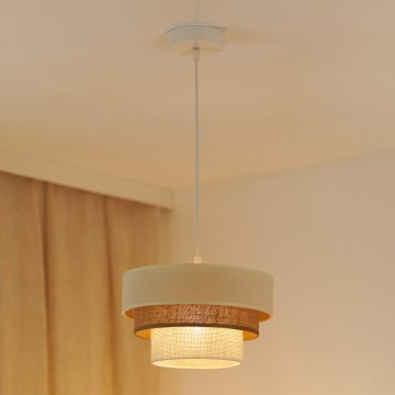 Brilagi - Luster na sajli DENVER LUNETA 1xE27/15W/230V pr. 25 cm bež/braon/kremasta