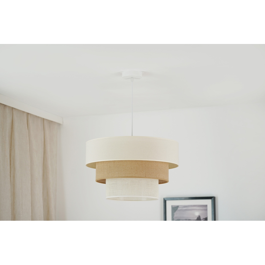 Brilagi - Luster na sajli DENVER LUNETA 1xE27/15W/230V pr. 45 cm bež/braon/kremasta