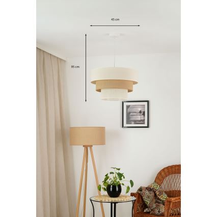 Brilagi - Luster na sajli DENVER LUNETA 1xE27/15W/230V pr. 45 cm bež/braon/kremasta