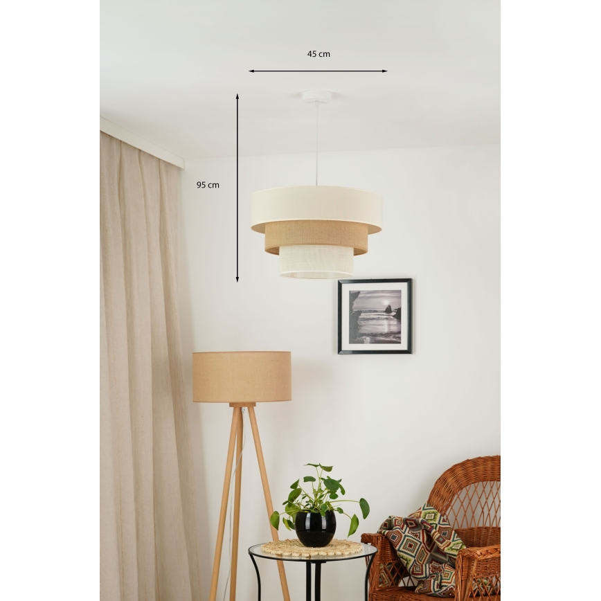 Brilagi - Luster na sajli DENVER LUNETA 1xE27/15W/230V pr. 45 cm bež/braon/kremasta