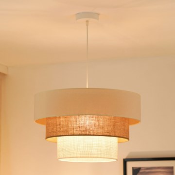 Brilagi - Luster na sajli DENVER LUNETA 1xE27/15W/230V pr. 45 cm bež/braon/kremasta