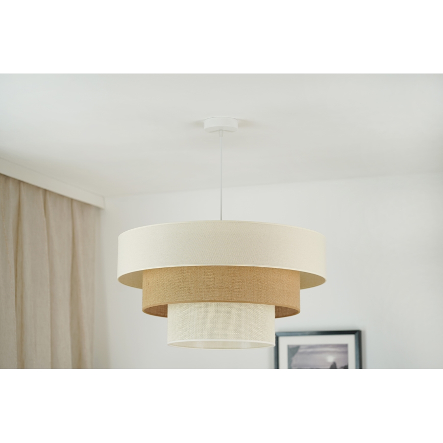 Brilagi - Luster na sajli DENVER LUNETA 1xE27/15W/230V pr. 60 cm bež/braon/kremasta