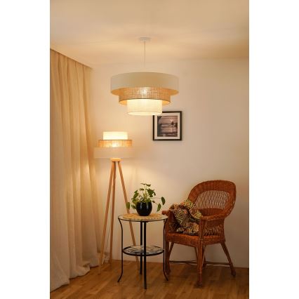 Brilagi - Luster na sajli DENVER LUNETA 1xE27/15W/230V pr. 60 cm bež/braon/kremasta