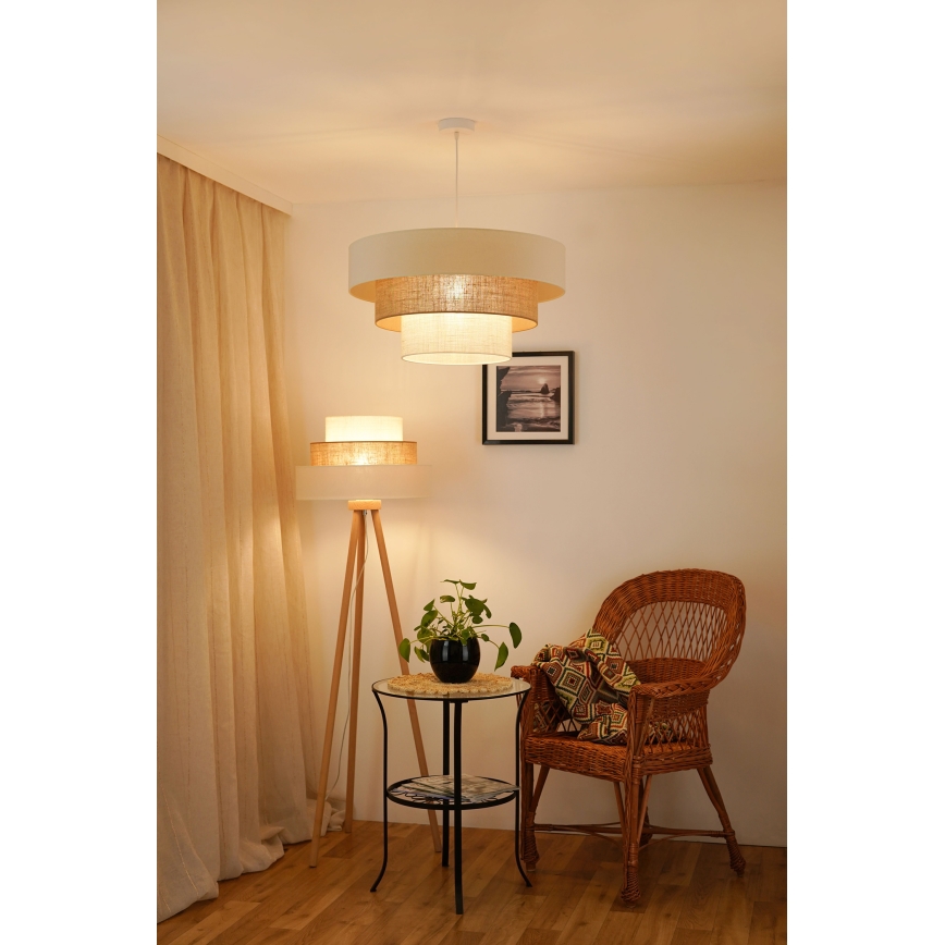Brilagi - Luster na sajli DENVER LUNETA 1xE27/15W/230V pr. 60 cm bež/braon/kremasta