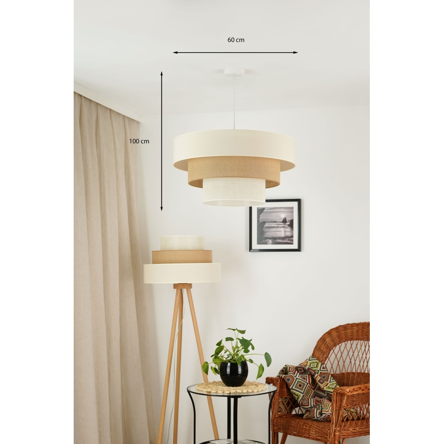 Brilagi - Luster na sajli DENVER LUNETA 1xE27/15W/230V pr. 60 cm bež/braon/kremasta