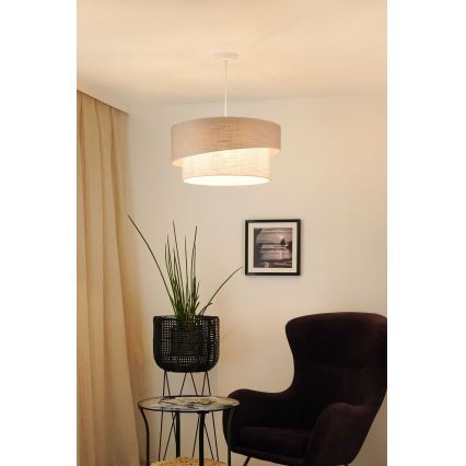 Brilagi - Luster na sajli DOVER SHINE 1xE27/15W/230V pr. 50 cm sivo/kremasta