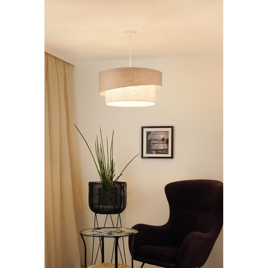 Brilagi - Luster na sajli DOVER SHINE 1xE27/15W/230V pr. 50 cm sivo/kremasta