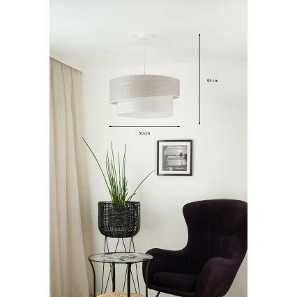 Brilagi - Luster na sajli DOVER SHINE 1xE27/15W/230V pr. 50 cm sivo/kremasta