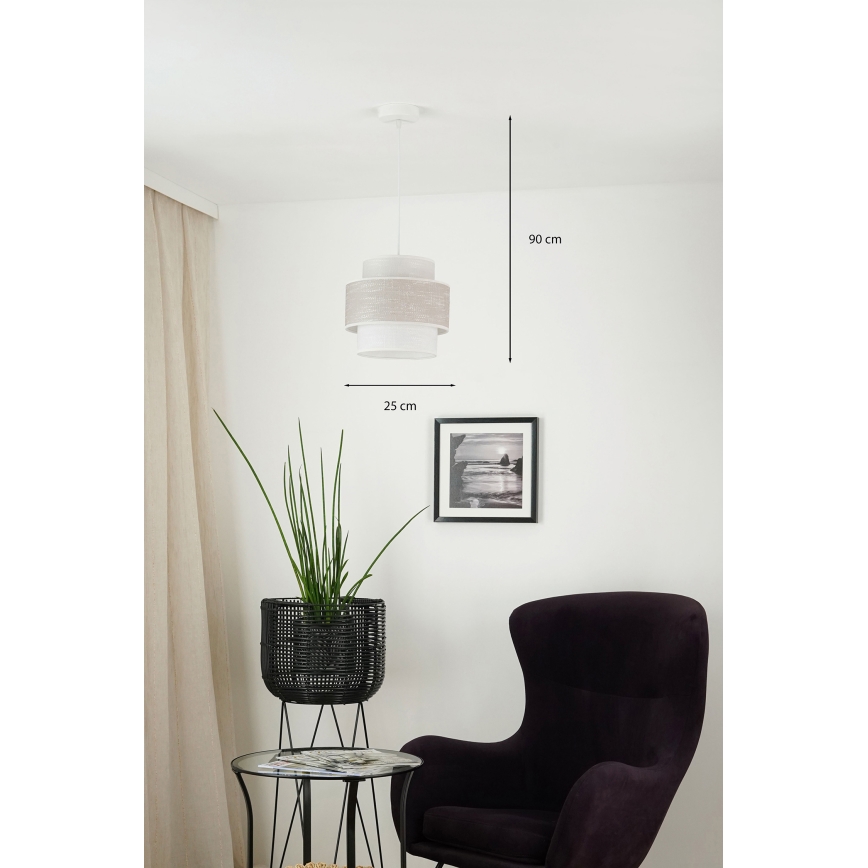 Brilagi - Luster na sajli DOVER SPACE 1xE27/15W/230V pr. 25 cm sivo/kremasta