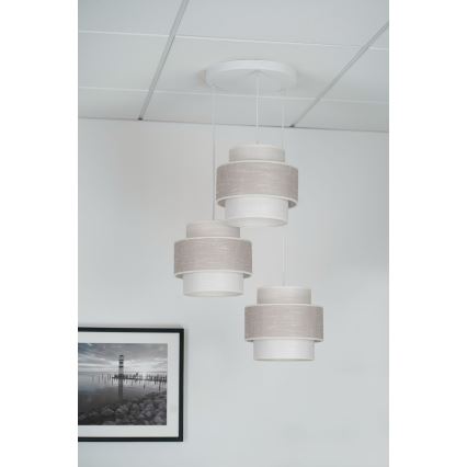 Brilagi - Luster na sajli DOVER SPACE 3xE27/15W/230V sivo/kremasta