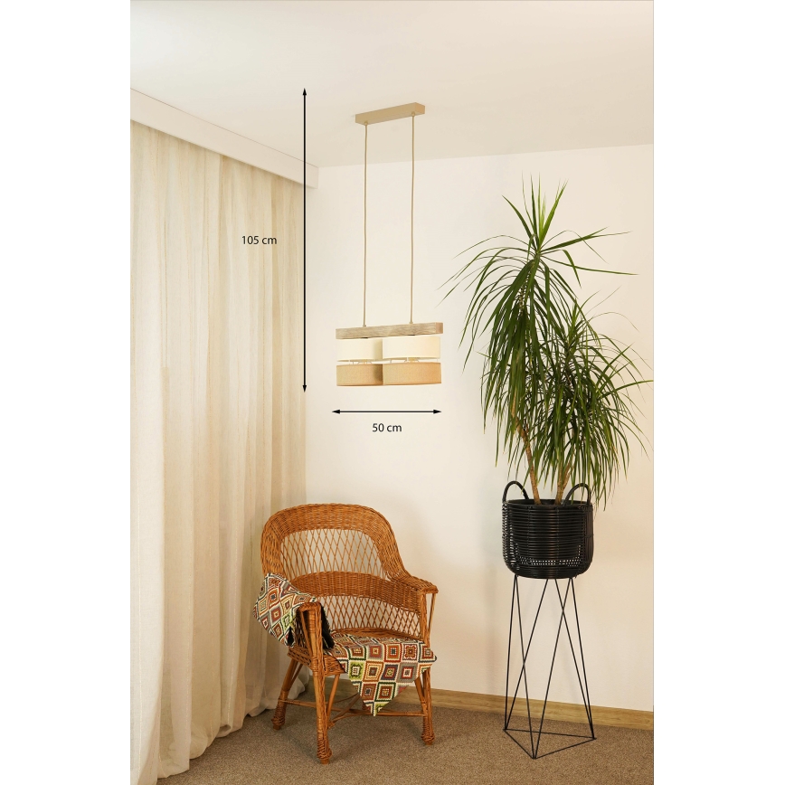 Brilagi - Luster na sajli FOREST 2xE27/15W/230V bor/bež/kremasta