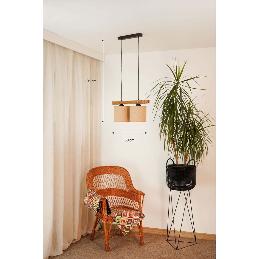 Brilagi - Luster na sajli FOREST 2xE27/15W/230V bor/braon/crno