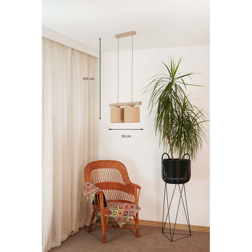 Brilagi - Luster na sajli FOREST 2xE27/15W/230V bor/braon