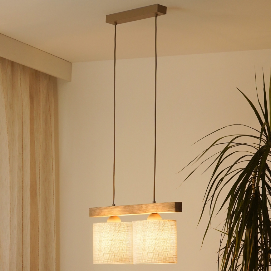 Brilagi - Luster na sajli FOREST 2xE27/15W/230V bor/braon/kremasta