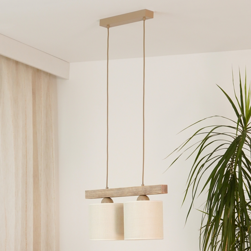 Brilagi - Luster na sajli FOREST 2xE27/15W/230V bor/braon/kremasta