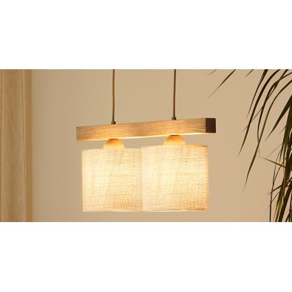 Brilagi - Luster na sajli FOREST 2xE27/15W/230V bor/braon/kremasta
