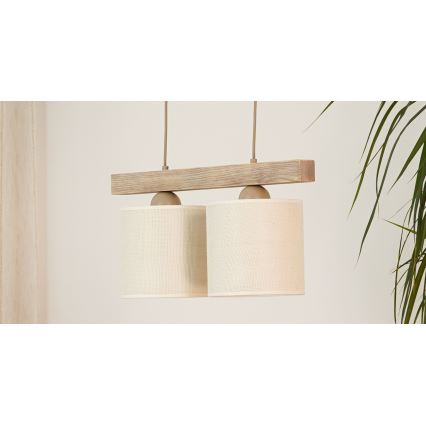 Brilagi - Luster na sajli FOREST 2xE27/15W/230V bor/braon/kremasta