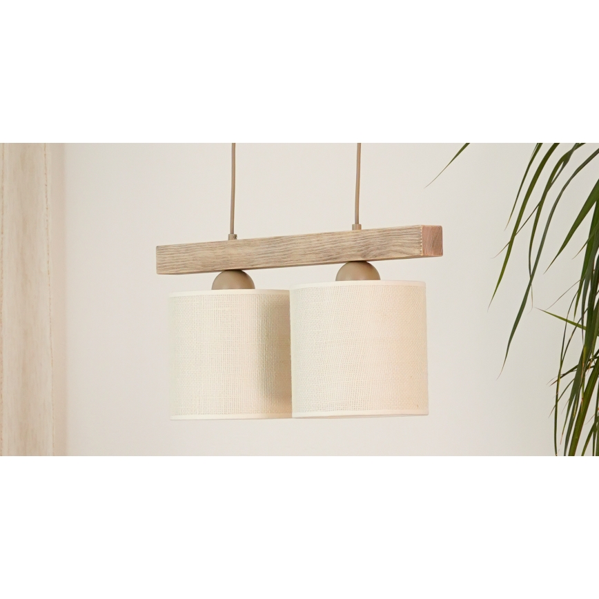 Brilagi - Luster na sajli FOREST 2xE27/15W/230V bor/braon/kremasta
