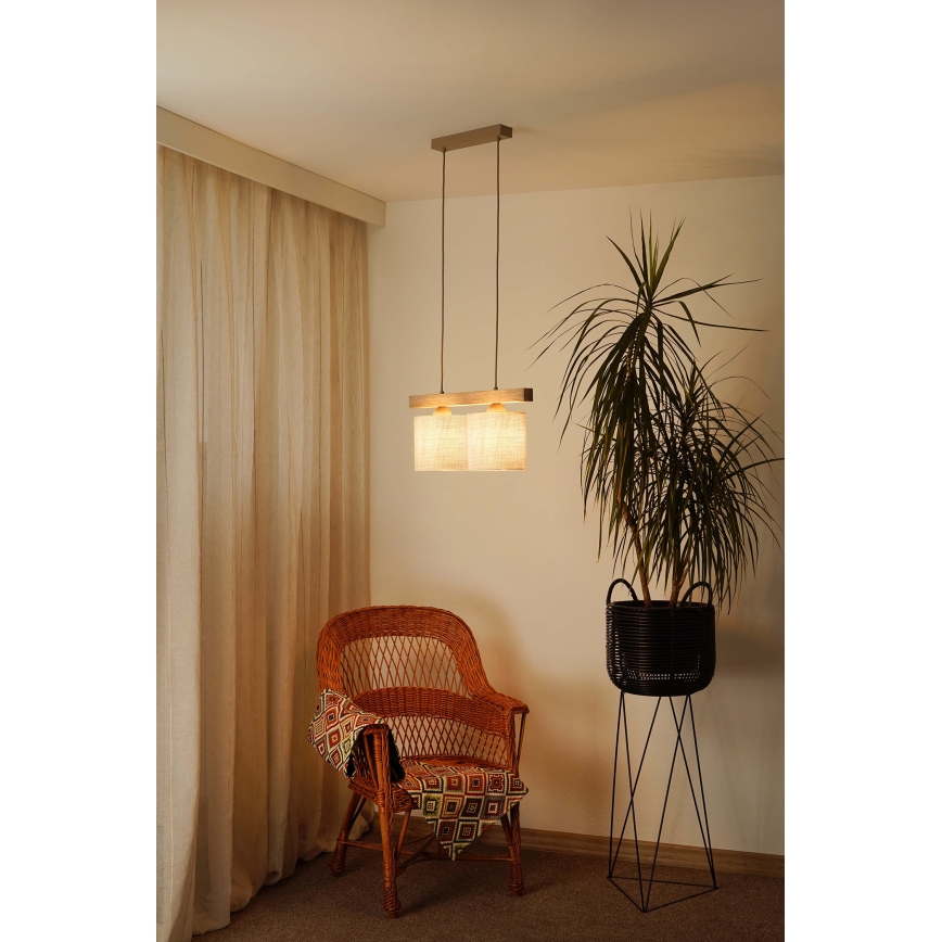 Brilagi - Luster na sajli FOREST 2xE27/15W/230V bor/braon/kremasta