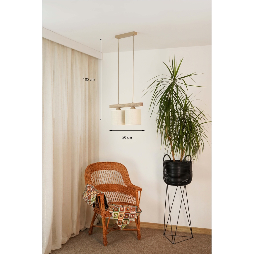 Brilagi - Luster na sajli FOREST 2xE27/15W/230V bor/braon/kremasta