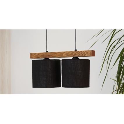 Brilagi - Luster na sajli FOREST 2xE27/15W/230V borovina/crna