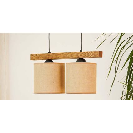 Brilagi - Luster na sajli FOREST 2xE27/15W/230V borovina/smeđa/crna