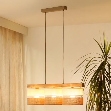 Brilagi - Luster na sajli FOREST 3xE27/15W/230V bor/bež/kremasta