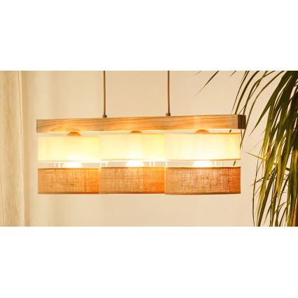 Brilagi - Luster na sajli FOREST 3xE27/15W/230V bor/bež/kremasta