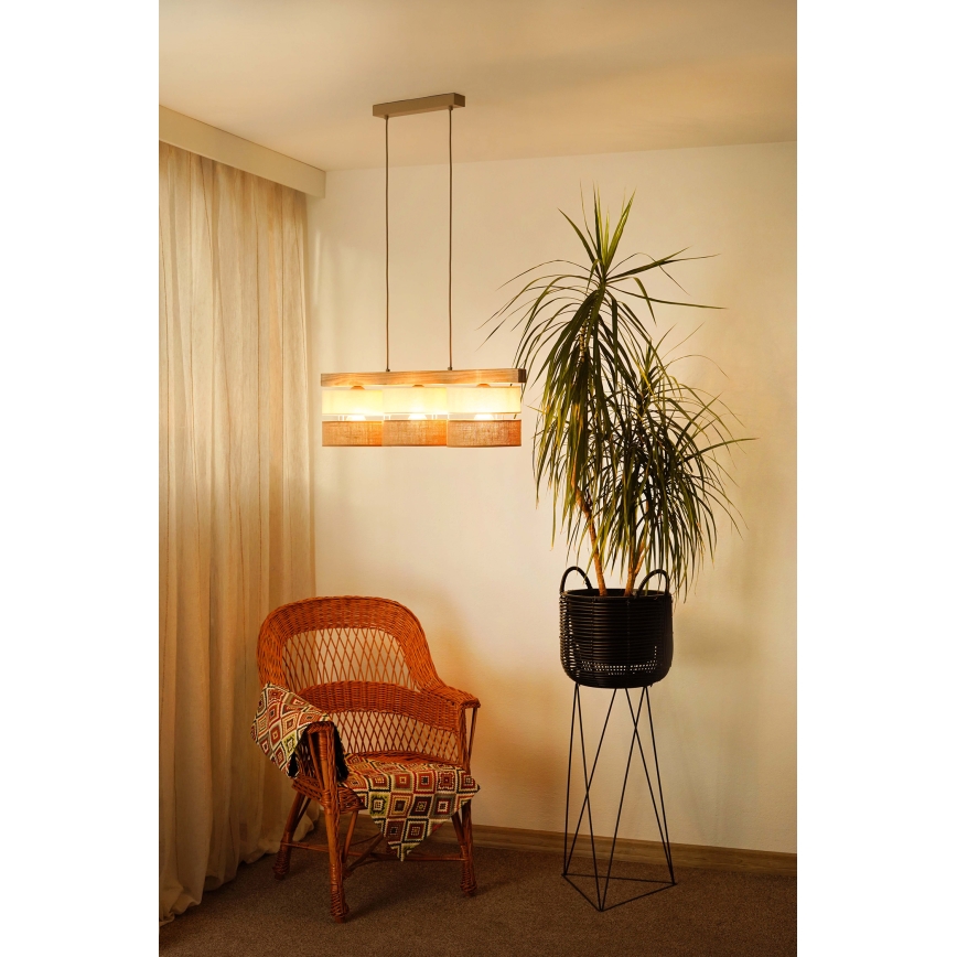 Brilagi - Luster na sajli FOREST 3xE27/15W/230V bor/bež/kremasta