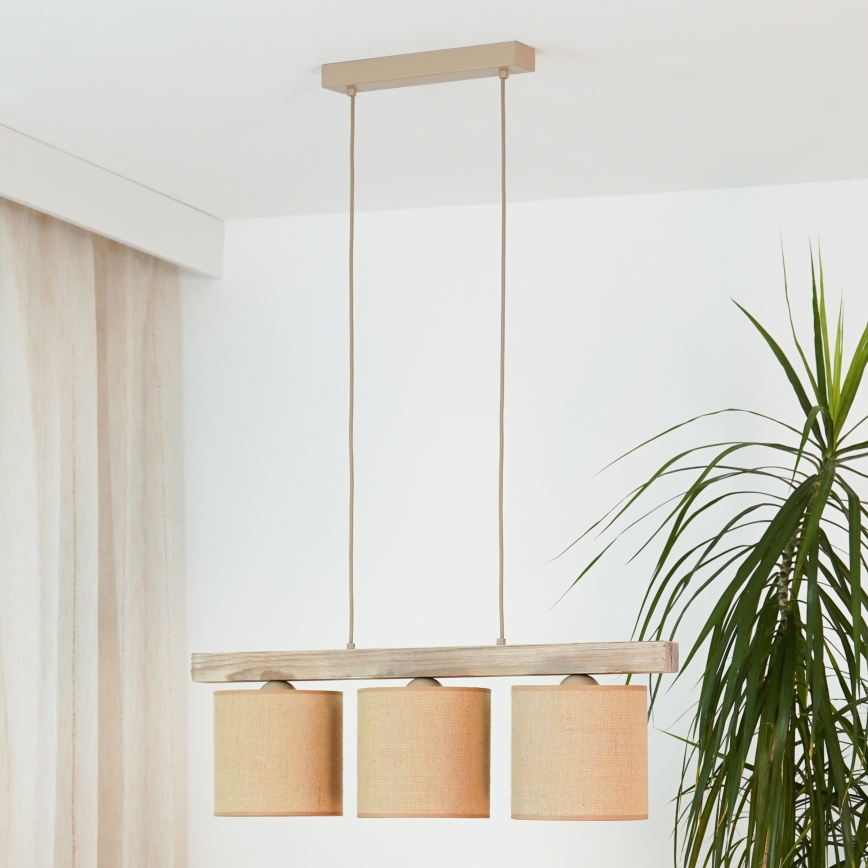 Brilagi - Luster na sajli FOREST 3xE27/15W/230V bor/braon