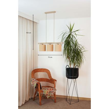 Brilagi - Luster na sajli FOREST 3xE27/15W/230V bor/braon