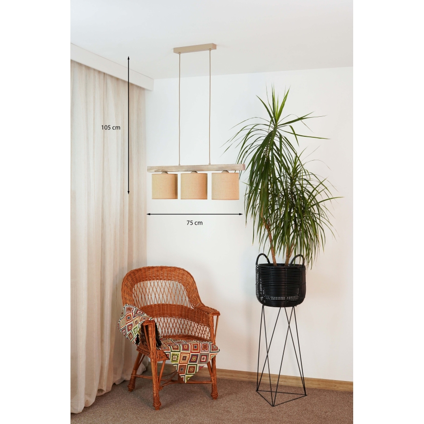 Brilagi - Luster na sajli FOREST 3xE27/15W/230V bor/braon