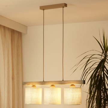Brilagi - Luster na sajli FOREST 3xE27/15W/230V bor/braon/kremasta